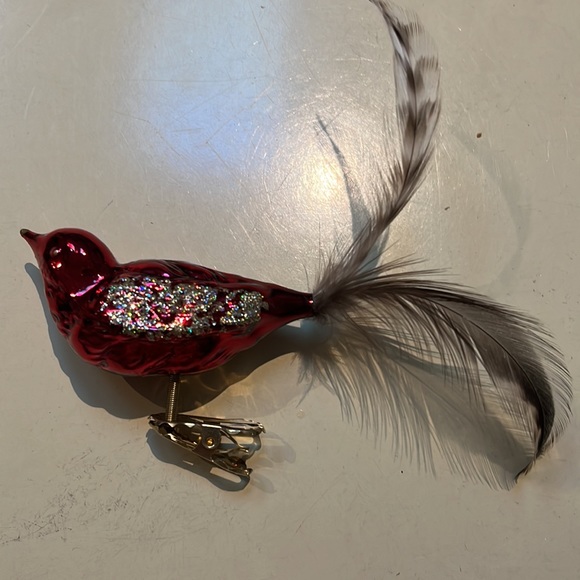 Martha Stewart Red Glass Birds Clip-on Christmas ornaments orig box Poland READ - Picture 3 of 16